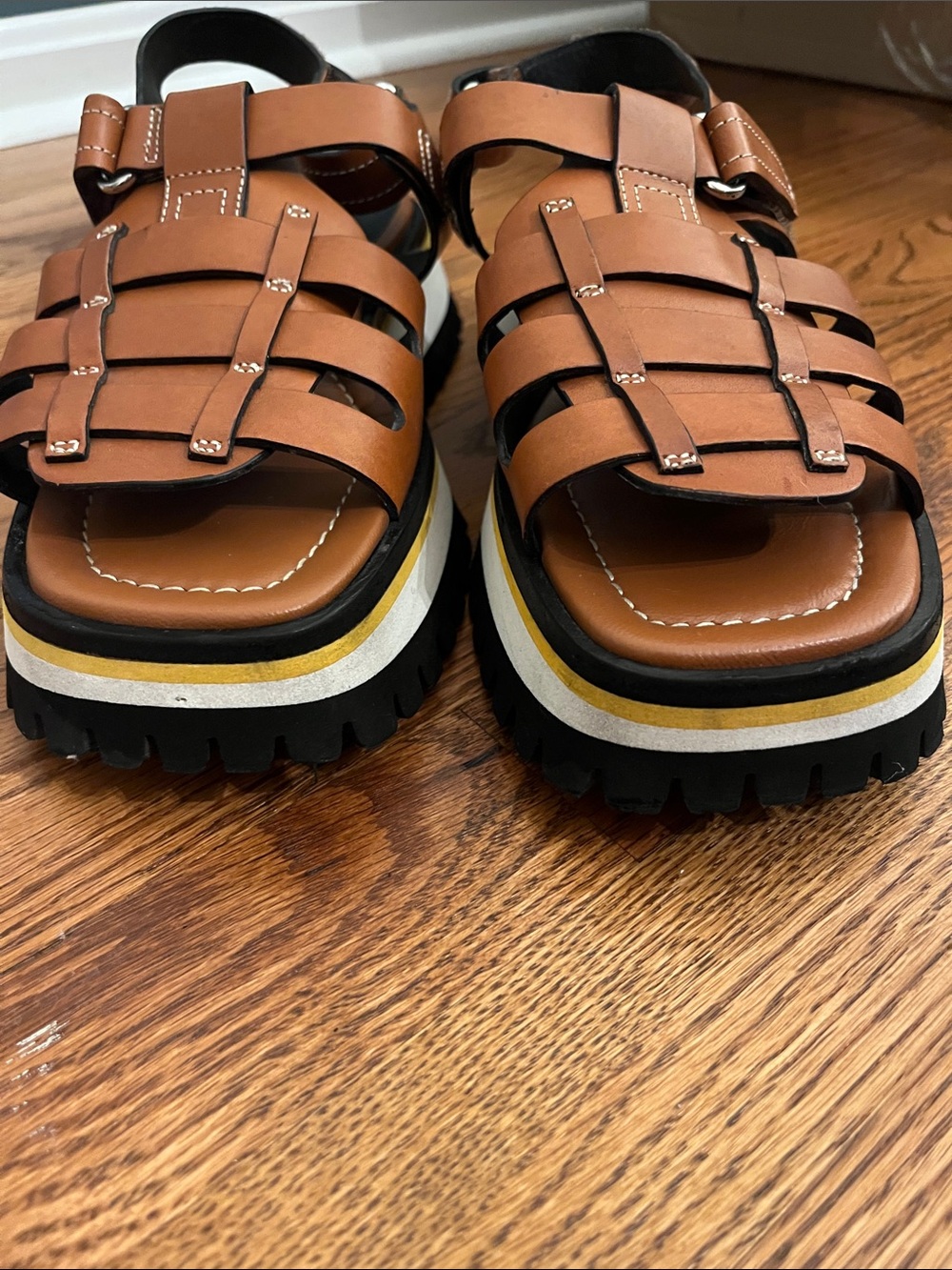 Labucq Boomer Tan leather fisherman sandal size 39 - Picture 4 of 9